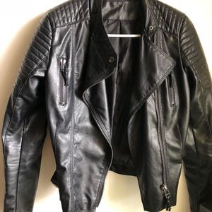 Faux leather moto jacket